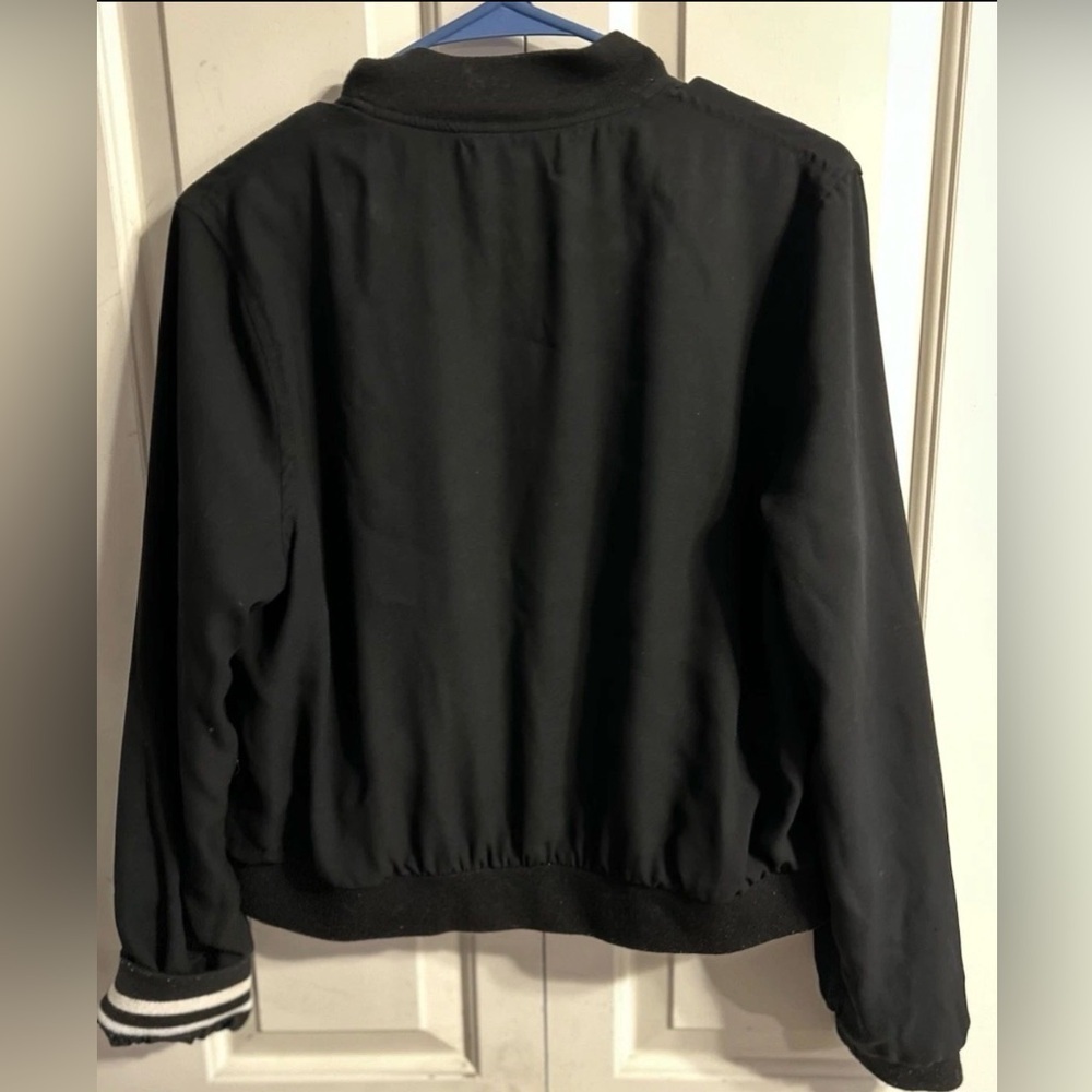 WD NY Embroidered Bomber Style Jacket Birds Branches Size Large - Picture 7 of 7